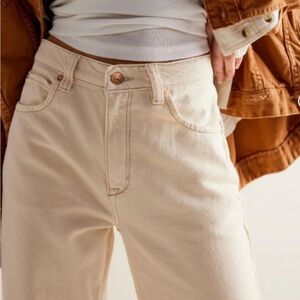 Free People Cream High Rise Jeans